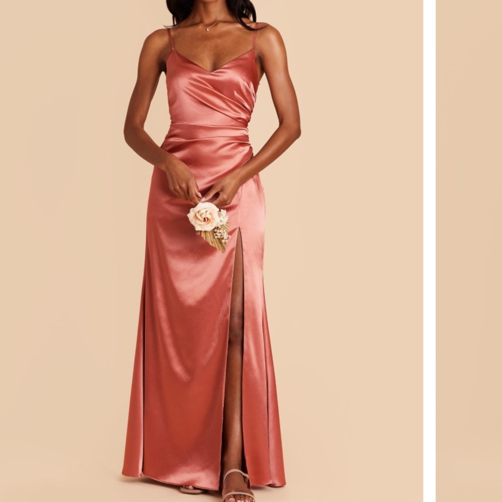 Catherine Shiny Satin Dress - Terracotta
0X